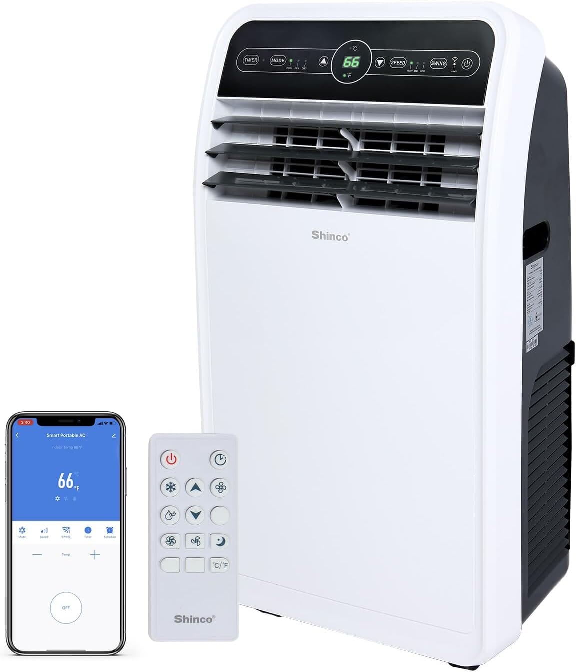 10,000 BTU Portable Air Conditioner with Remote Control Air Conditioners Shinco 10000 