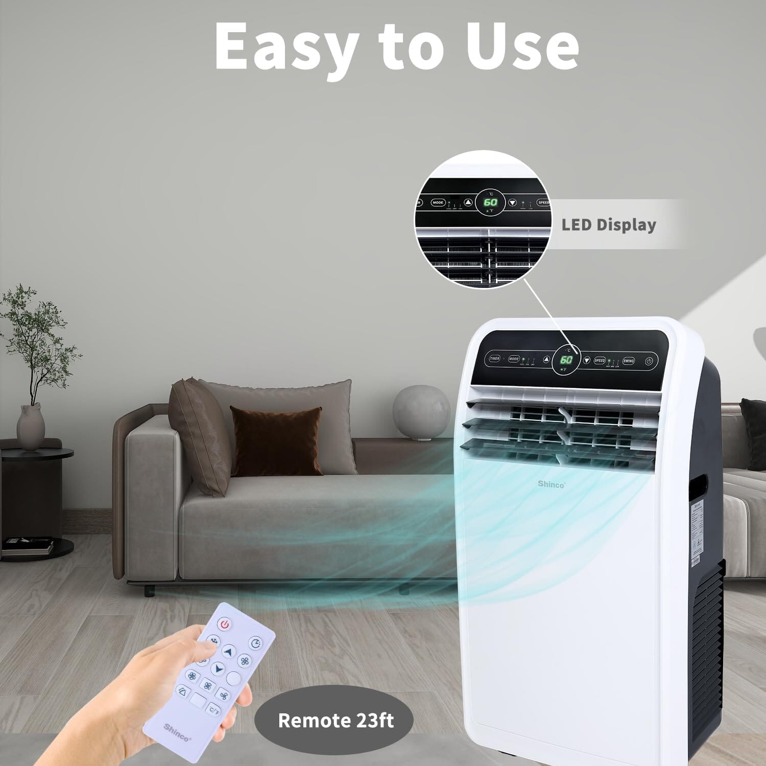 10,000 BTU Portable Air Conditioner with Remote Control Air Conditioners Shinco 