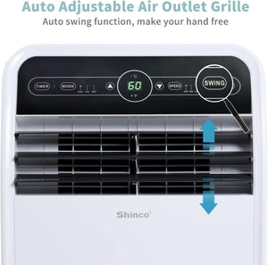 10,000 BTU Portable Air Conditioner with Remote Control Air Conditioners Shinco 