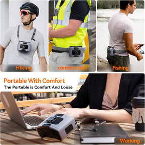 10000mAh Personal Waist Fan Powered Hand Fans & Misters Astaowl 