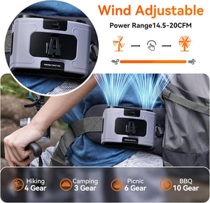 10000mAh Personal Waist Fan Powered Hand Fans & Misters Astaowl 
