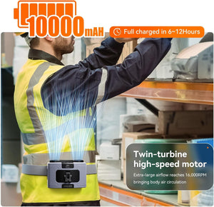 10000mAh Personal Waist Fan Powered Hand Fans & Misters Astaowl 
