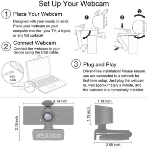 1080P Webcam with Microphone Personal Computer NexiGo 