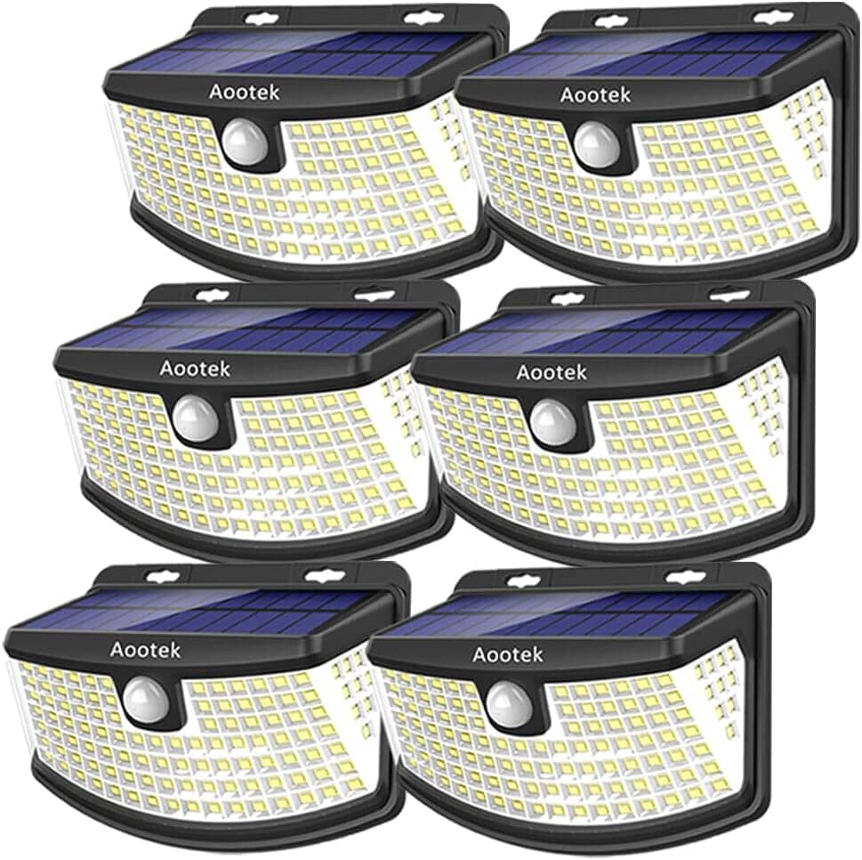 120 LEDs Solar Motion Sensor Lights with Lights Reflector, (6-Pack) Flood & Spot Lights OwensAssetFund Gifts 