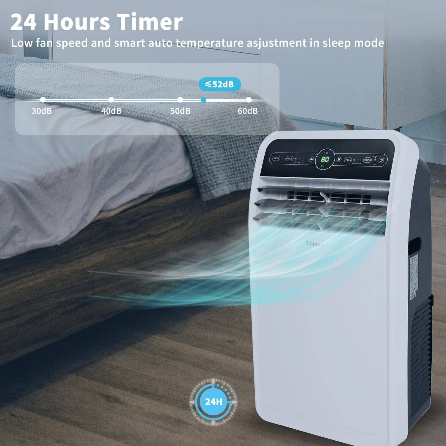 12,000 BTU Portable Air Conditioner with Wi-Fi, plus remote Air Conditioners Shinco 