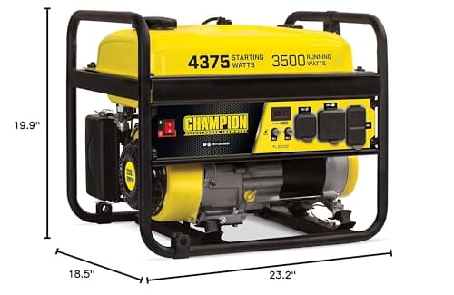 4375-Watt RV Ready Portable Generator, Yellow/Black, CARB Lawn & Patio Champion Power Equipment 