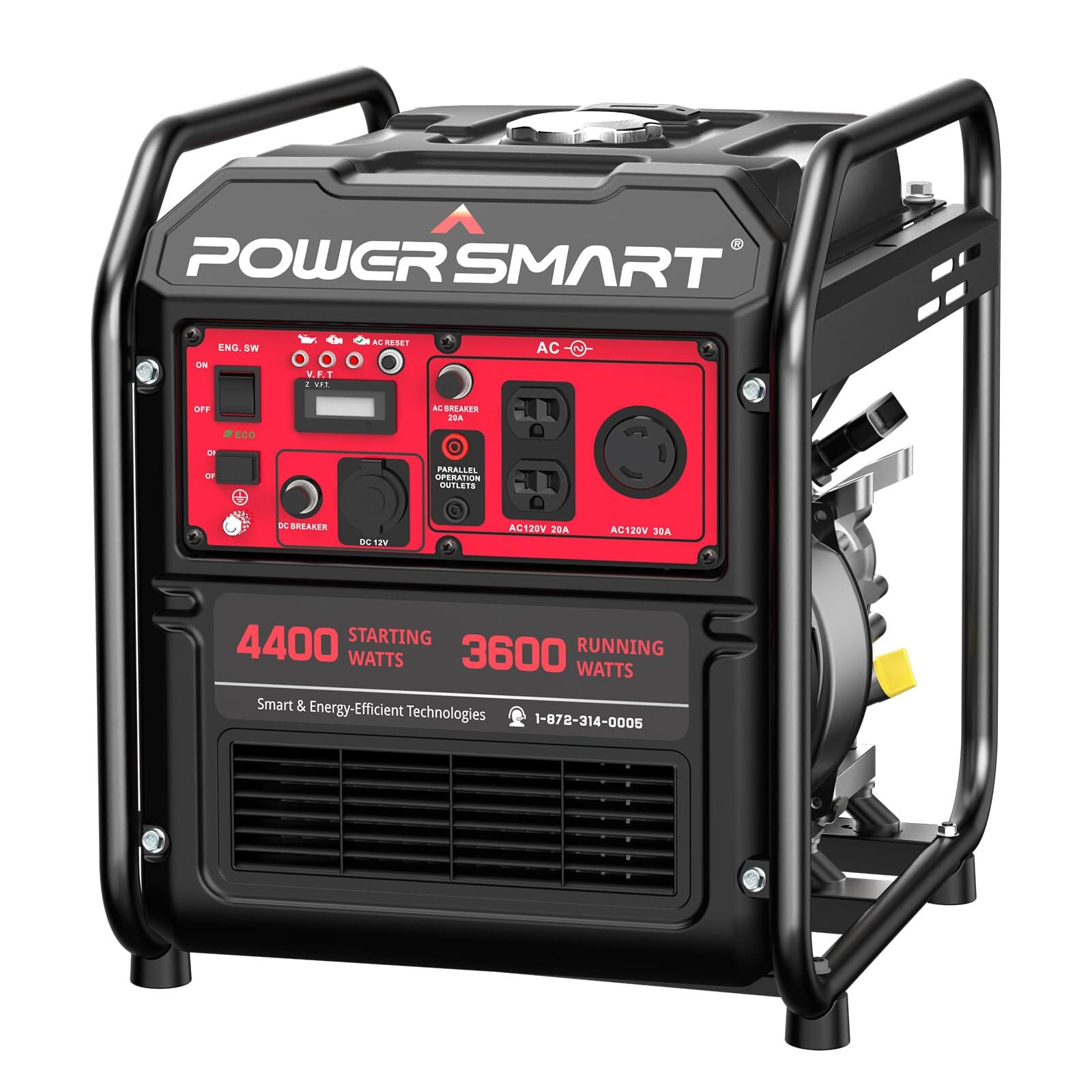 4400-Watt Home Backup Portable Open Frame Generator Lawn & Patio PowerSmart 