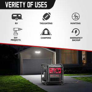 4400-Watt Home Backup Portable Open Frame Generator Lawn & Patio PowerSmart 