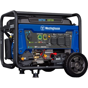 4650 Peak Watt Dual Fuel Portable Generator, Remote Electric Start with Auto Choke Lawn & Patio Westinghouse 