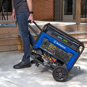 4650 Peak Watt Dual Fuel Portable Generator, Remote Electric Start with Auto Choke Lawn & Patio Westinghouse 