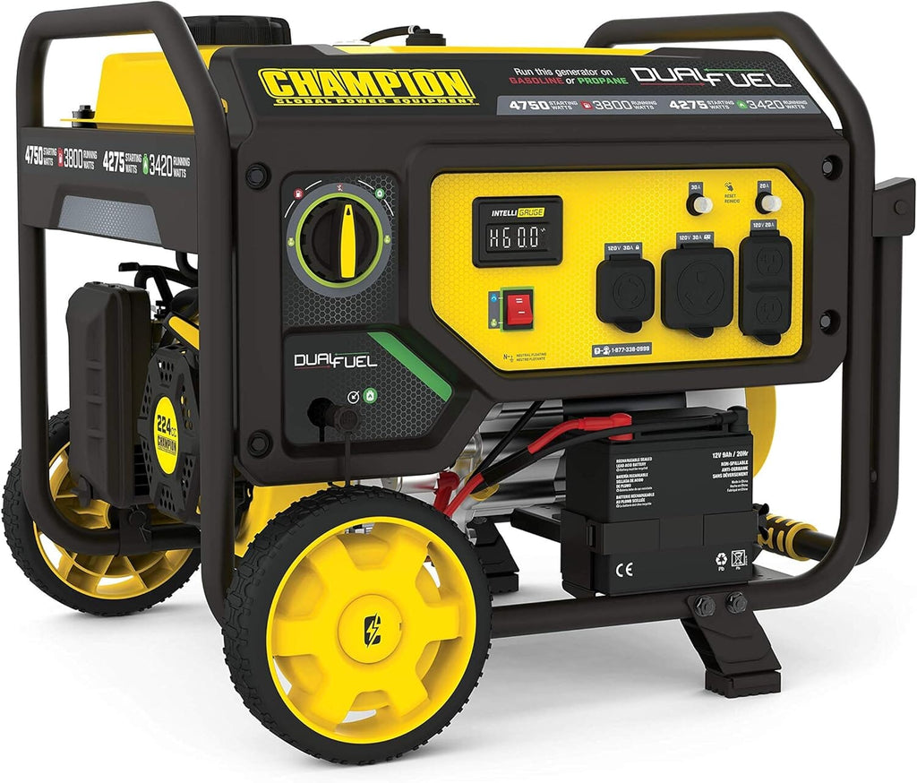 4750-Watt Dual Fuel Portable Generator with Electric Start Portable Generator ‎Champion Power Equipment 