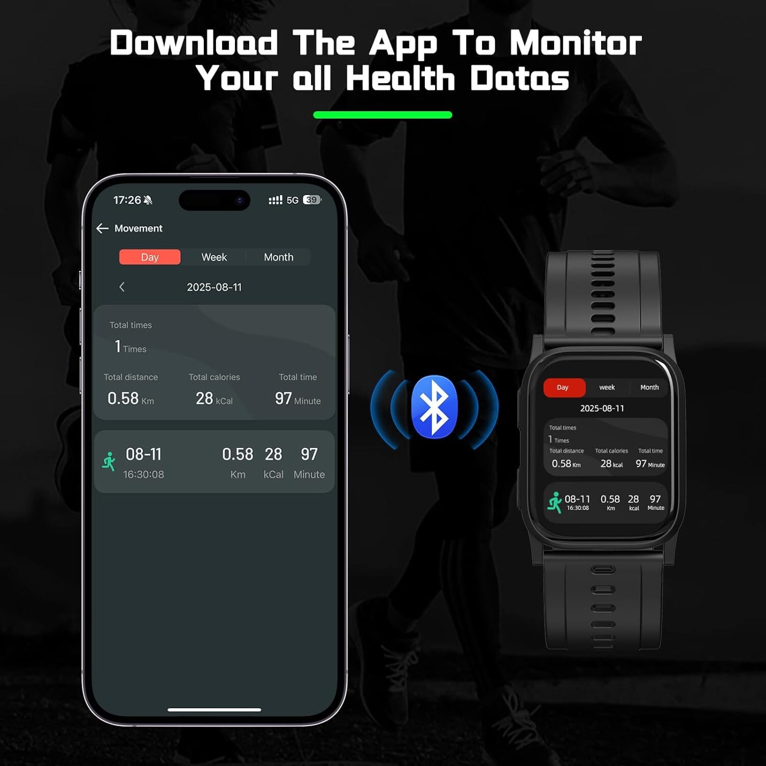 Activity Monitor Watch | Blood Pressure, Heart Rate & Sleep Tracker ...