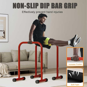 Adjustable Dip Bar, Dip Stand Station Functional Fitness Bar Push Up & Pull Up Bars LEKÄRO 