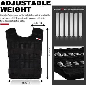 Adjustable Weighted Vest 44LB (Included 96 Steel Plates Weights) Weighted Vest Set LEKÄRO 