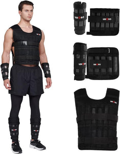 Adjustable Weighted Vest Set 44LB (Included 96 Steel Plates Weights) Weighted Vest Sets LEKÄRO 