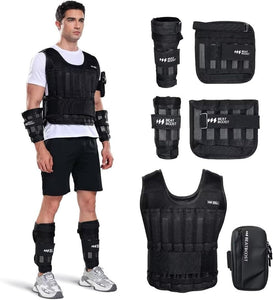 Adjustable Weighted Vest Set for Men / Women 44lbs with Steel Plates Weighted Vest Sets OwensAssetFund Gifts 