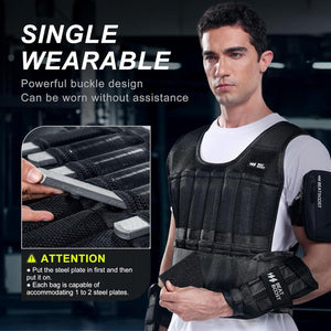 Adjustable Weighted Vest Set for Men / Women 44lbs with Steel Plates Weighted Vest Sets OwensAssetFund Gifts 