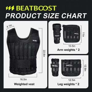 Adjustable Weighted Vest Set for Men / Women 44lbs with Steel Plates Weighted Vest Sets OwensAssetFund Gifts 