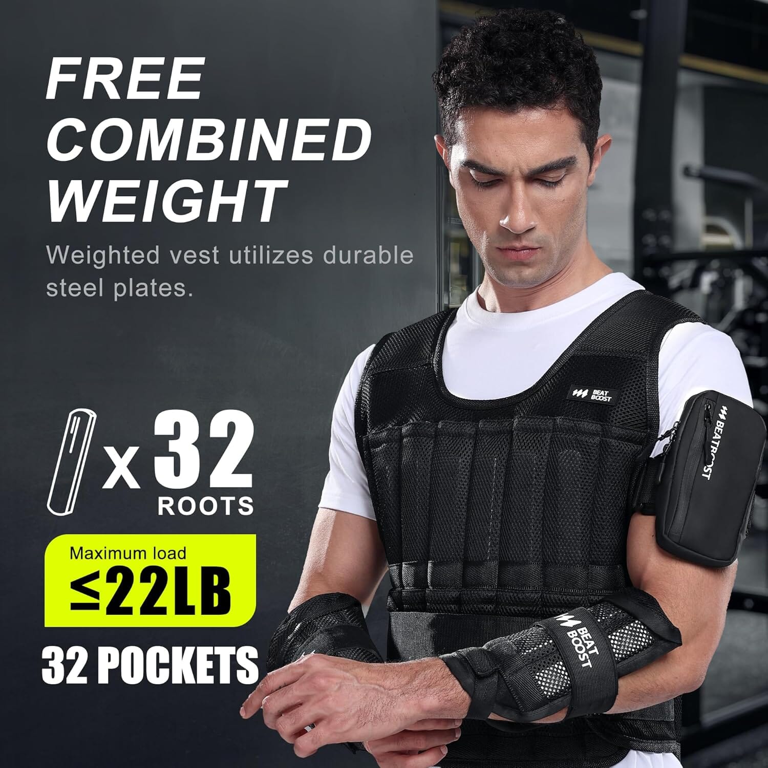 Adjustable Weighted Vest Set for Women 22lb Weighted Vest Sets ‎BeatBoost 