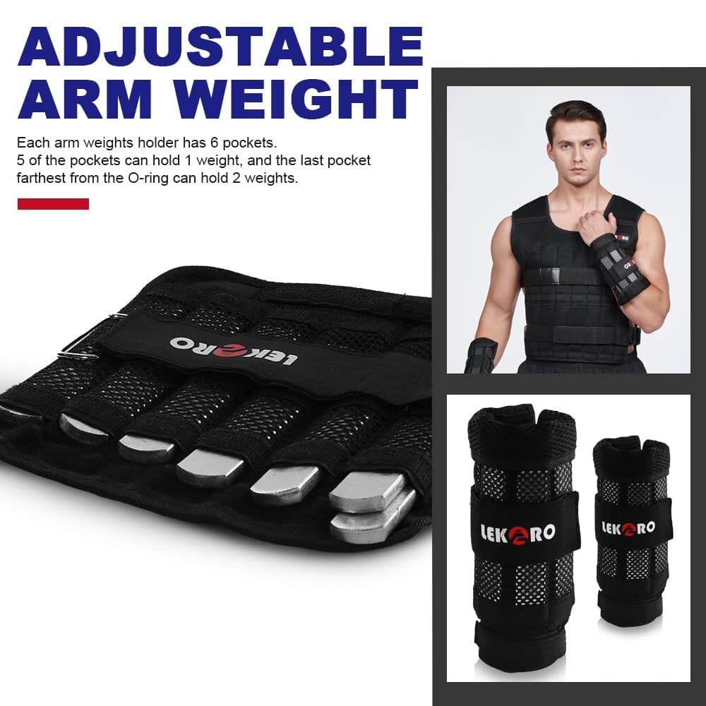 Adjustable Weighted Vest Set with Arm Weights and Leg Weights Sports LEKÄRO 