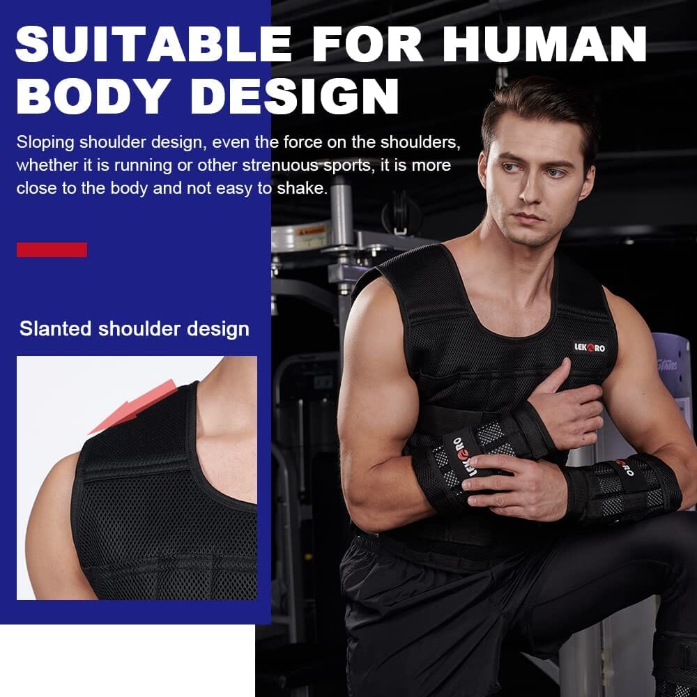 Adjustable Weighted Vest Set with Arm Weights and Leg Weights Sports LEKÄRO 