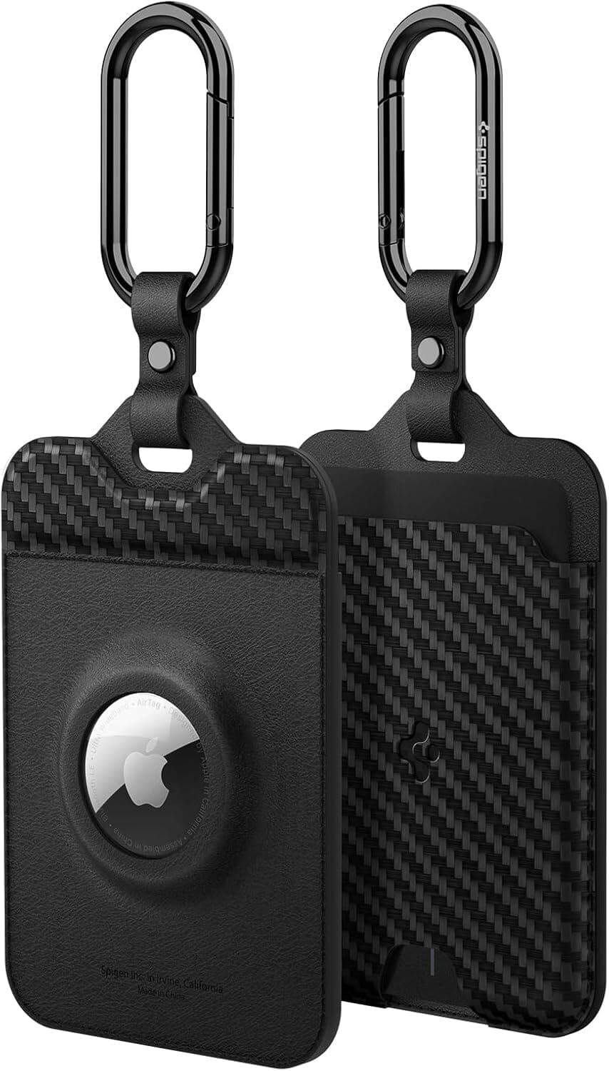 Air Fit Card Holder Case for Tesla Key Cards and AirTag (PU Leather) [AirTag Not Included] - 2 Pack Key Cases Spigen 