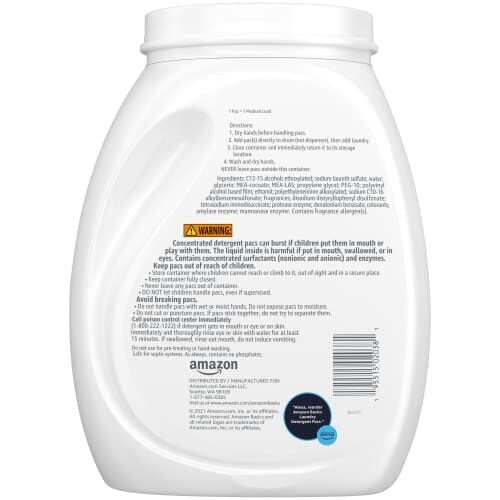 Amazon Basics Laundry Detergent Pacs, Fresh Scent, 120 count Laundry Detergent Amazon Basics 