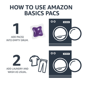 Amazon Basics Laundry Detergent Pacs, Lavender Scent, 120 Count Laundry Detergent Amazon Basics 