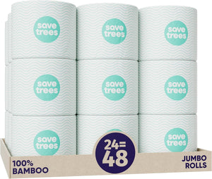 Bamboo Toilet Paper -24 Rolls of Septic Safe Organic Toilet Paper Toilet Paper OwensAssetFund Gifts 