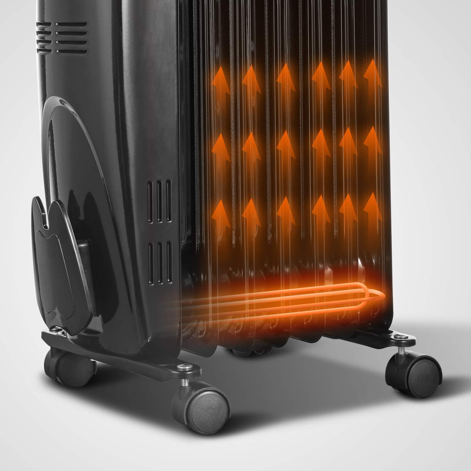 Basic Electric Oil Filled Radiator Heater, Black Home PELONIS 