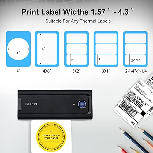 Beeprt Bluetooth Shipping Label Printer Wireless Label Printer Beeprt 