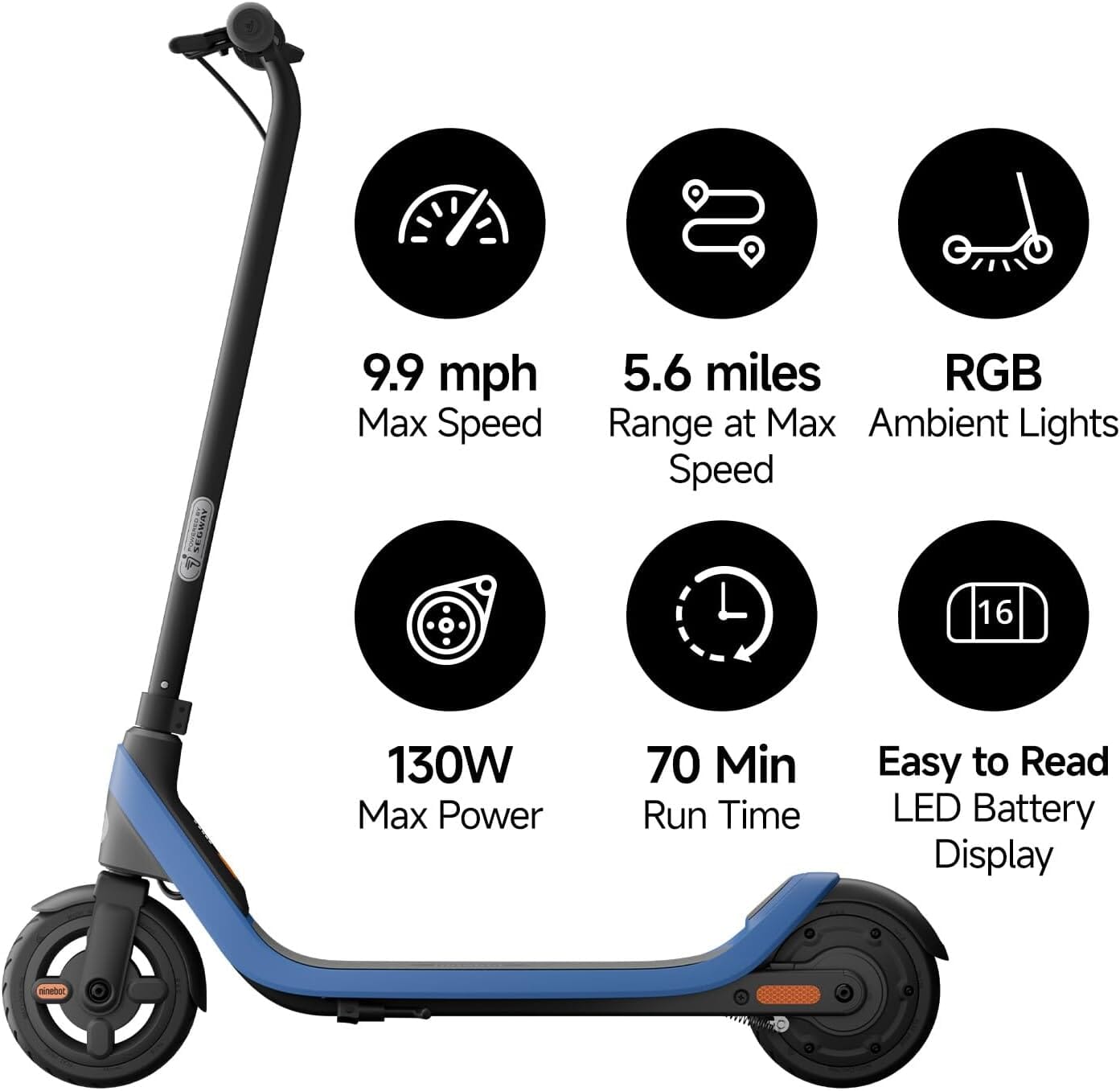C2 Lite Ninebot eKick Electric Scooter Bundle - Electric Scooter for Kids 6-14 Youth E-Scooters Segway 