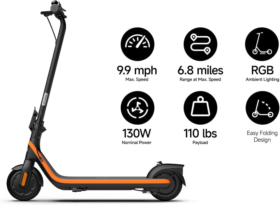 C2 Ninebot eKickScooter Bundle - Electric Scooter for Kids 6-14 Youth E-Scooters Segway 
