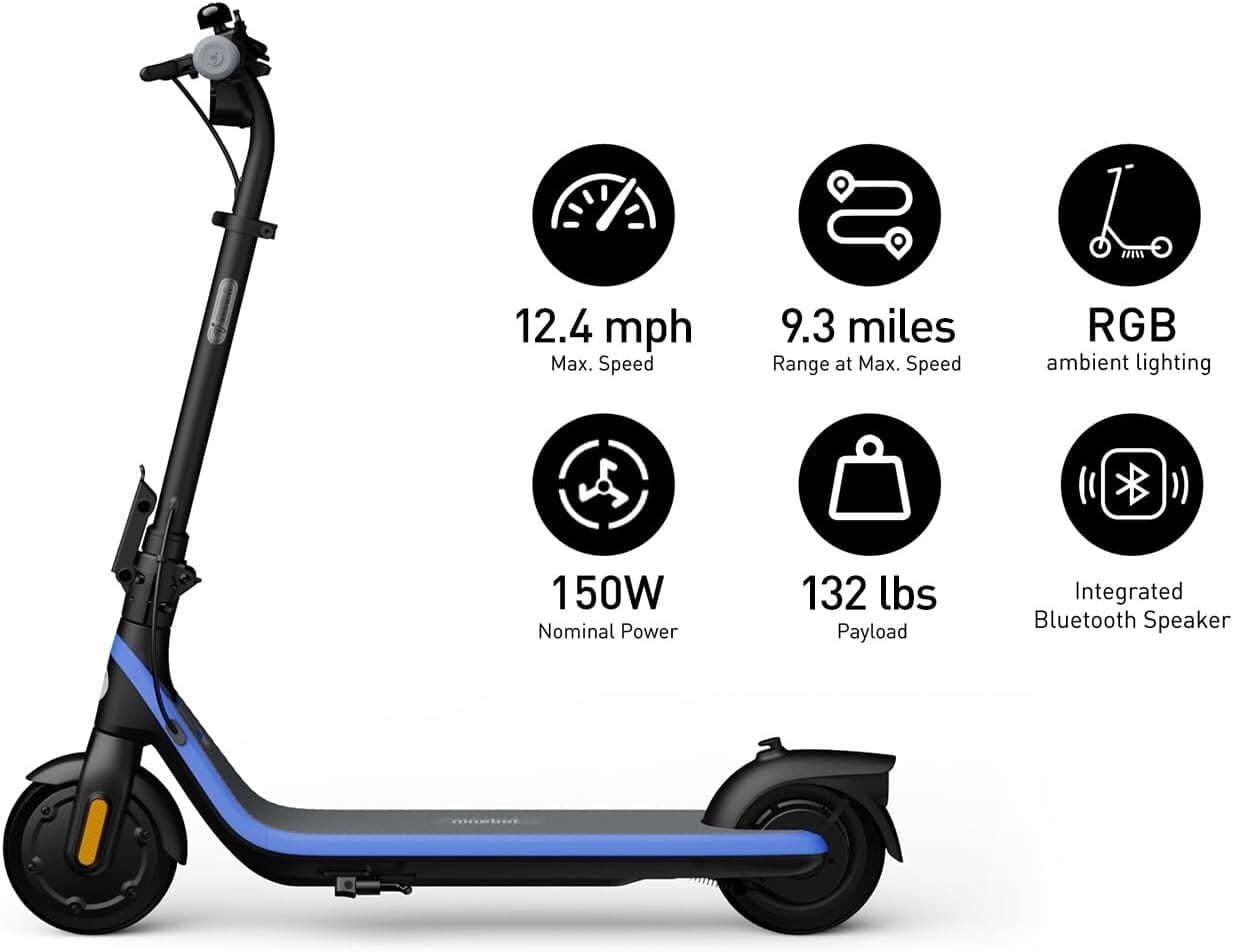 C2 Pro Ninebot eKickScooter Bundle - Electric Scooter for Kids 5–13 E-Scooters Segway 