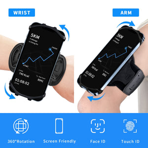 Detachable & 360°Rotated Phone Holder Armband Wireless HLOMOM 