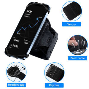 Detachable & 360°Rotated Phone Holder Armband Wireless HLOMOM 