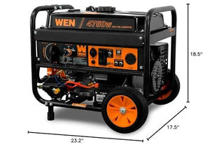 Dual Fuel 120V/240V Portable Generator with Electric Start Lawn & Patio WEN 