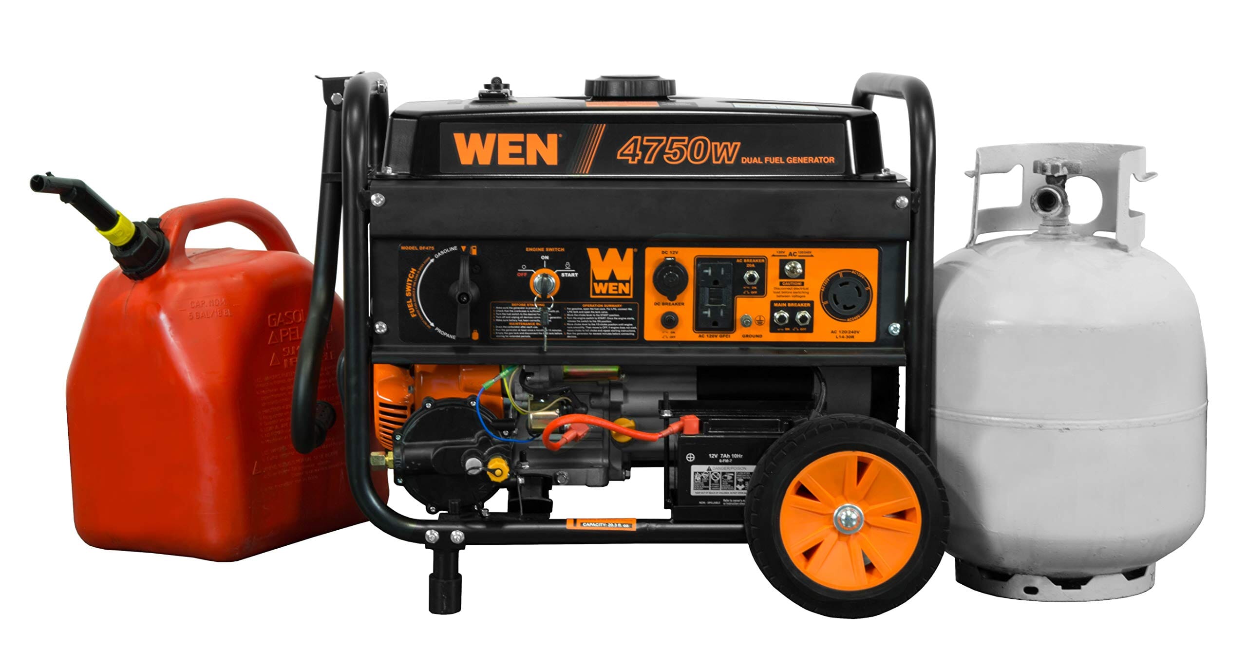 Dual Fuel 120V/240V Portable Generator with Electric Start Lawn & Patio WEN 