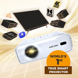 EAZZE D1 Smart Projector with Wi-Fi and Bluetooth, White Office Product Aurzen 