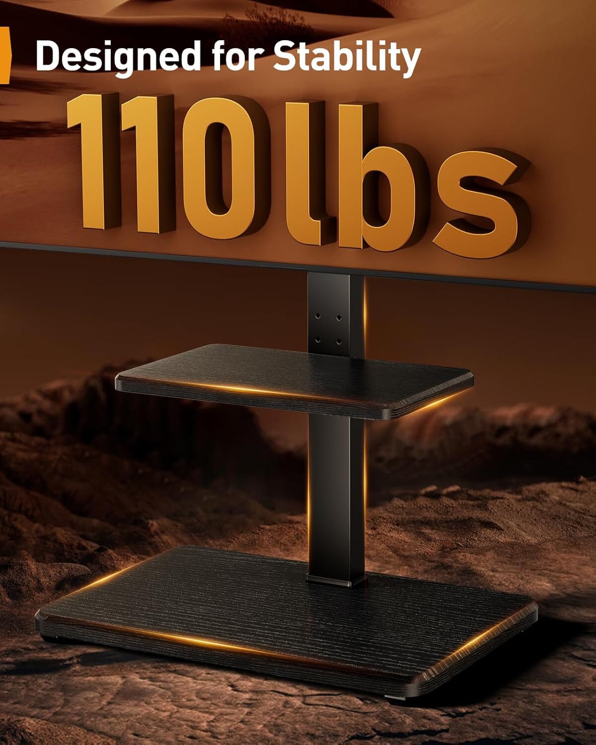 Floor TV Stand with LED Light for 32”-75", Tall TV Stand with Swivel and Tilt, up to 110 lbs. Entertainment Centers & TV Stands OwensAssetFund Gifts 