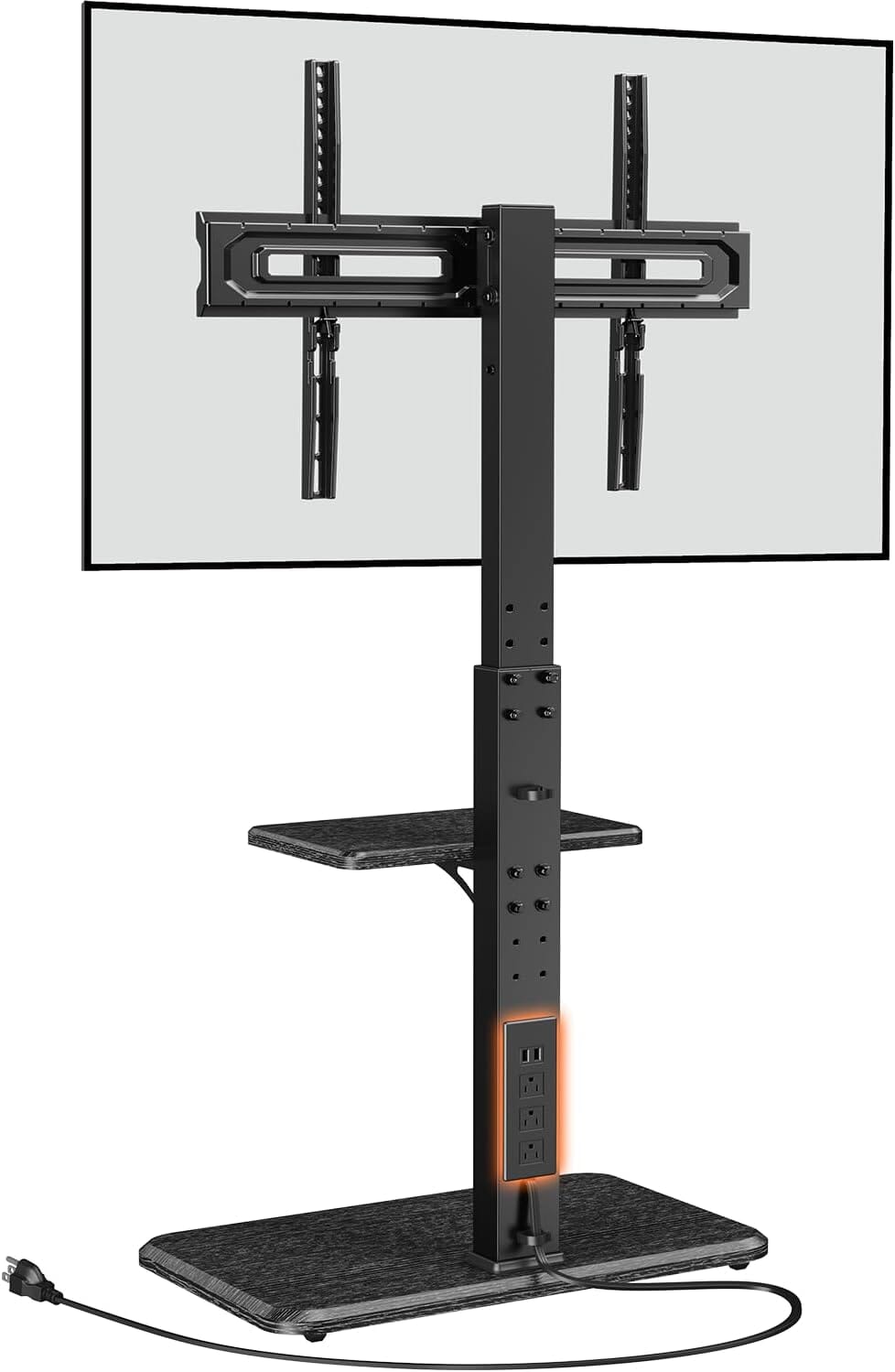 Floor TV Stand with Power Outlet, Universal TV Stand for 32–75-inch TVs up to 110 lbs. Entertainment Centers & TV Stands Perlegear 