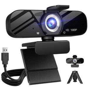 Full HD Webcam with Built-in Microphone and Rotatable Tripod Camera Tewiky 