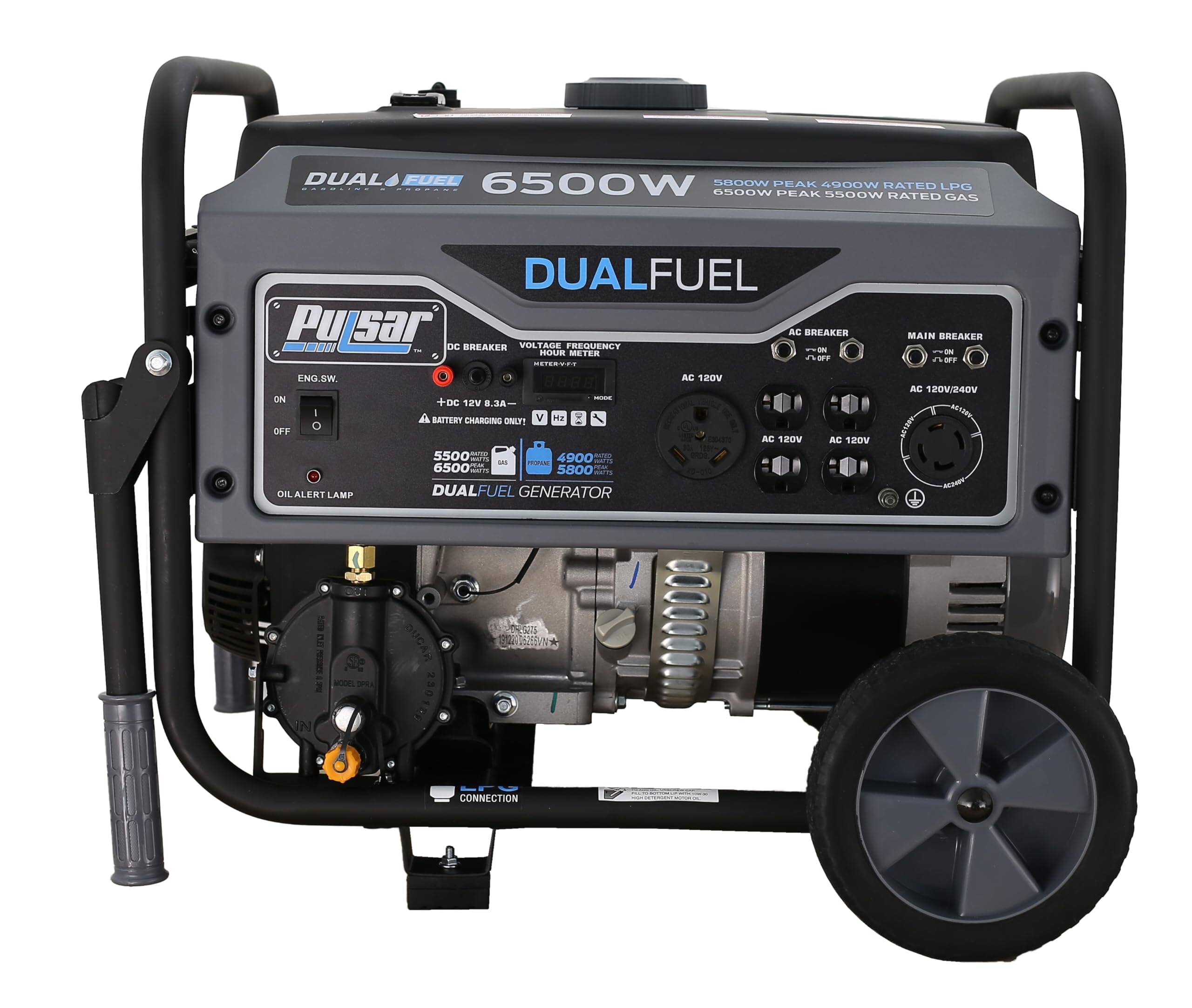 G65BN-SN Portable Gas & LPG Dual Fuel Generator Lawn & Patio Pulsar 