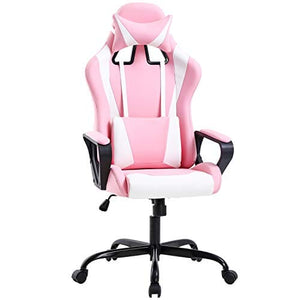 Gaming Chair Office Chair Desk Chair Ergonomic Executive Swivel Rolling Computer Chair with Lumbar Support, Pink Furniture BestOffice 