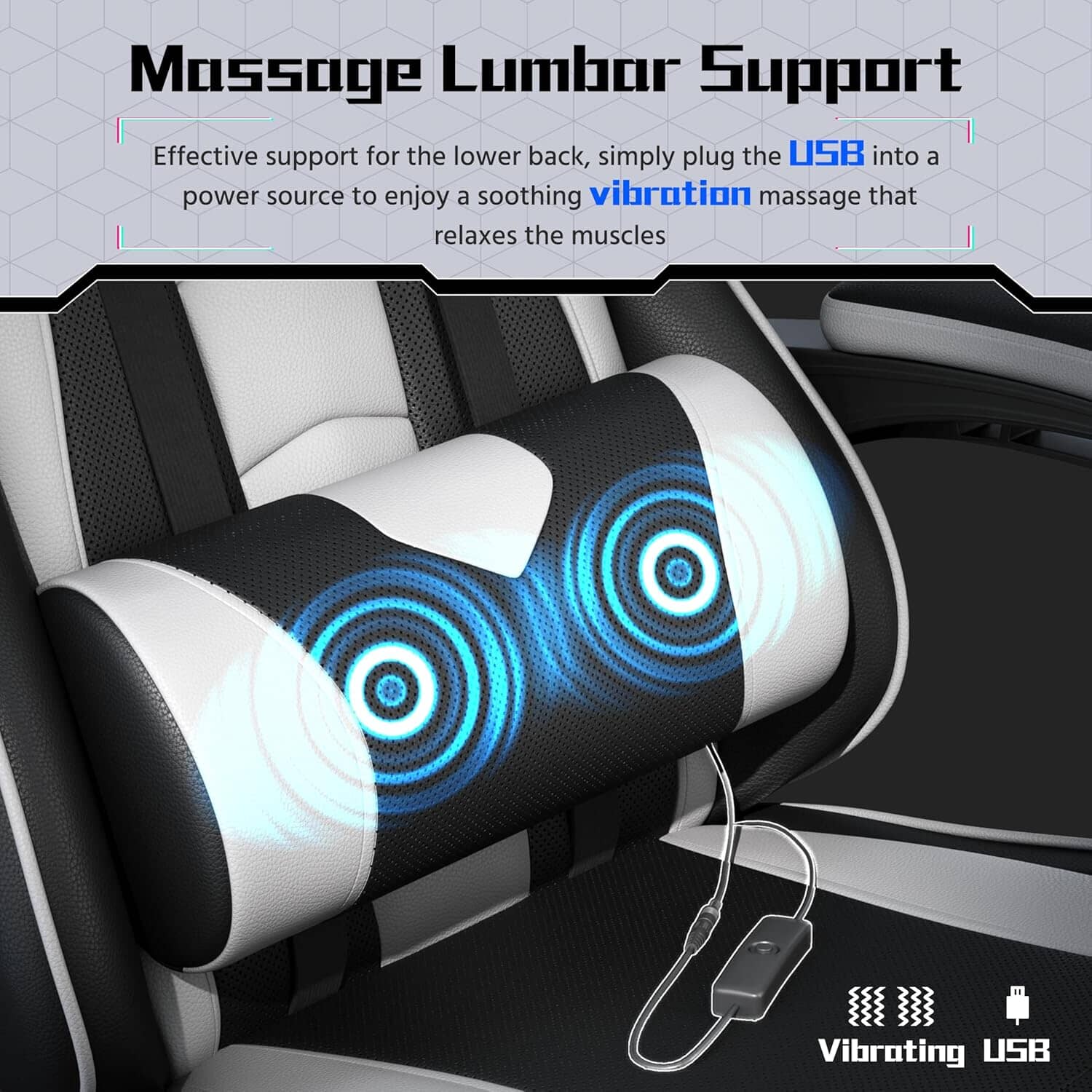 Gaming Chair, Video Game Chair with Massage Lumbar Support Gaming Chair Yaheetech 