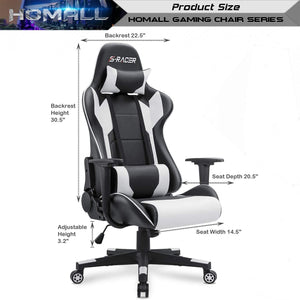 Gaming Chair, (White) Gaming Chairs Homall 