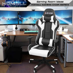 Gaming Chair, (White) Gaming Chairs Homall 