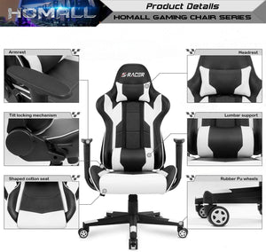 Gaming Chair, (White) Gaming Chairs Homall 