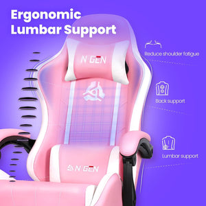 GAMING Video Gaming Chair (Pink) Gaming Chair N-GEN 