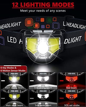 GETASI Headlamp Rechargeable 2PCS Flashlights & Headlamps GETASI 